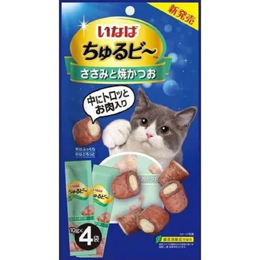 其他 INABA - 鲣鱼&烤雞胸肉軟心粒粒小食(10g×4袋)