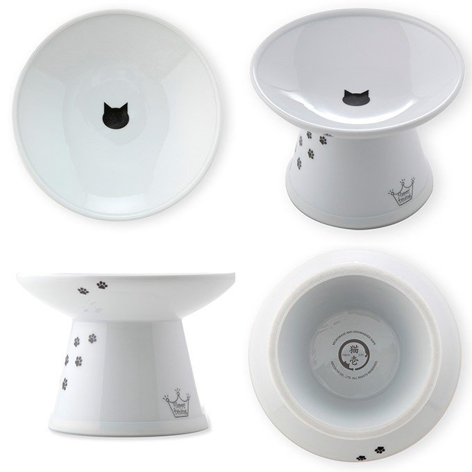 日本猫壱 necoichi ペット 陶瓷高腳寵物淺口小型點心碗 (貓犬用) DC-0712-SC01 (圖片3)