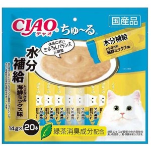 貓小食-日本CIAO肉泥餐包-水分補給-什錦海鮮及雞肉肉醬-14g-20本袋裝-SC-266-CIAO-INABA-寵物用品速遞