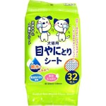 日本PetPro 潔眼去淚痕清潔濕紙巾 32枚入 (貓犬用) (綠) 貓犬用清潔美容用品 眼睛護理 寵物用品速遞