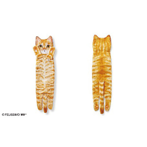 貓奴生活雜貨-日本FELISIMO-身體超長貓毛巾-902-茶色虎斑-貓咪精品-寵物用品速遞