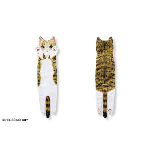 貓奴生活雜貨-日本FELISIMO-身體超長貓毛巾-906-鯖虎斑-貓咪精品-寵物用品速遞