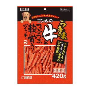 狗小食-日本Sunrise-狗小食-蔬菜牛肉軟骨幼條零食-420g-SUNRISE-寵物用品速遞