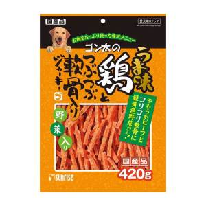 狗小食-日本Sunrise-狗小食-蔬菜雞肉軟骨幼條零食-420g-SUNRISE-寵物用品速遞