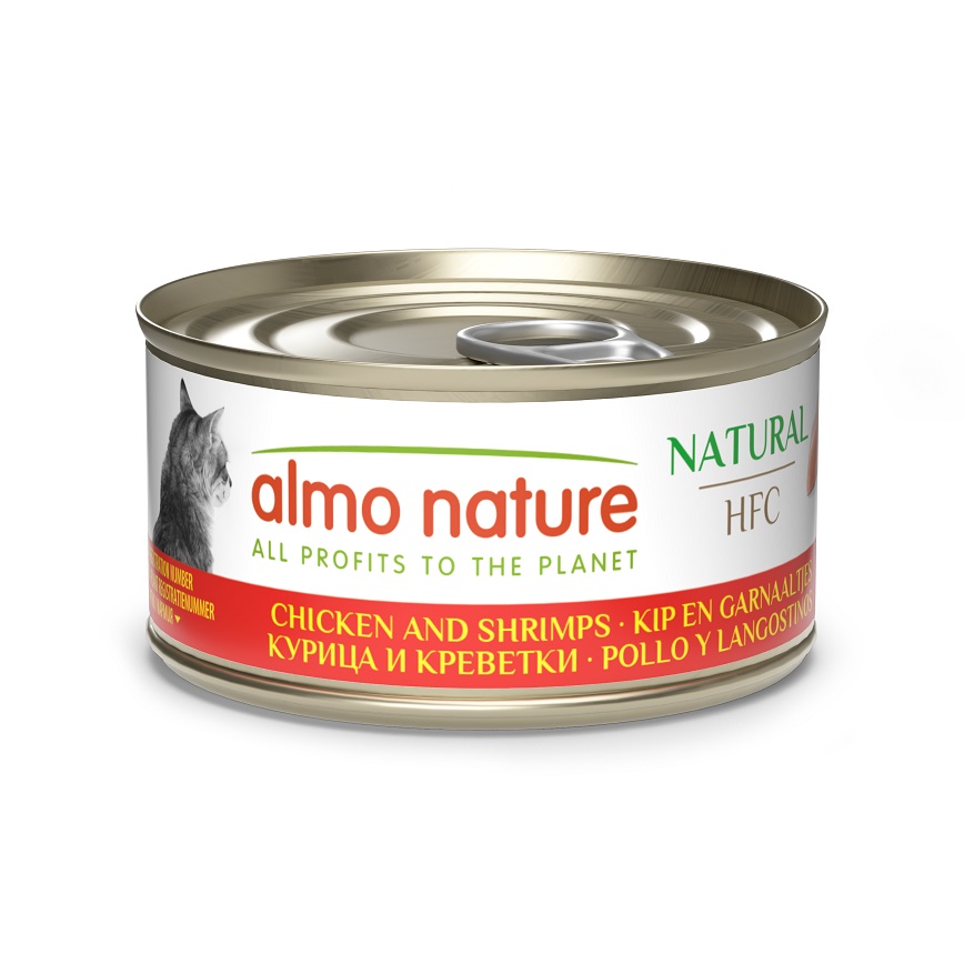 Almo Nature Almo Nature HFC 貓罐頭 天然系列 雞肉+鮮蝦 70g (9024)