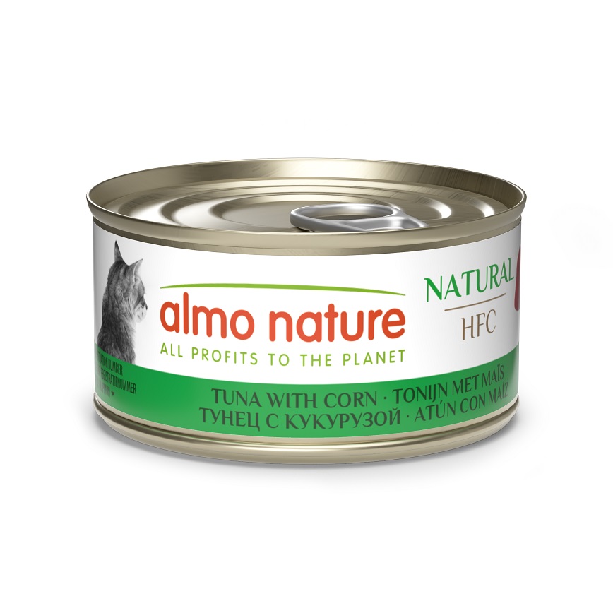 Almo Nature Almo Nature HFC 貓罐頭 天然系列 吞拿魚+粟米 70g (9033)