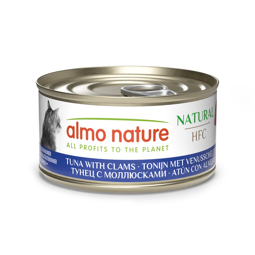 Almo Nature Almo Nature HFC 貓罐頭 天然系列 吞拿魚+蜆肉 70g (9045)