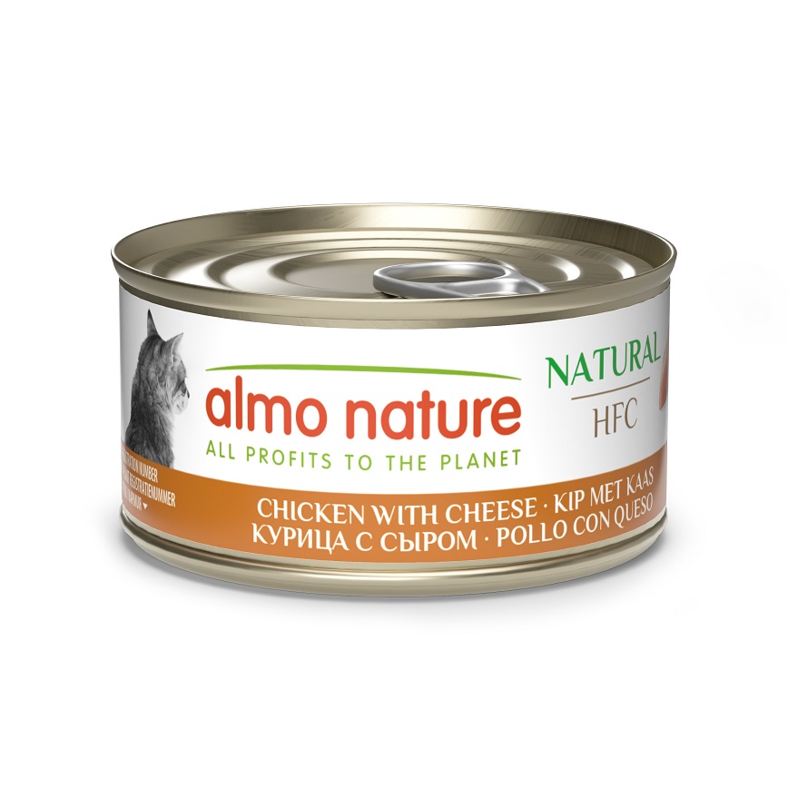 Almo Nature Almo Nature HFC 貓罐頭 天然系列 雞肉+芝士 70g (9083)