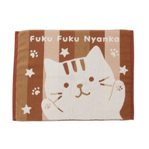貓奴生活雜貨-日本FukuFukuNyanko-超可愛貓貓-浴室地墊-三行虎紋-Chacha-一本入-貓咪精品-寵物用品速遞