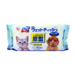IRIS 銀離子Ag+寵物專用抗菌 厚型濕紙巾PWT-1P 80枚 (白藍) 貓犬用 貓犬用日常用品 寵物用品速遞