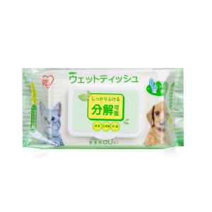 貓犬用日常用品-IRIS-寵物濕紙巾-環保可降解-80枚入-淺綠色-貓犬用-寵物用品速遞