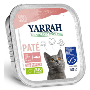 貓罐頭-貓濕糧-Yarrah-貓罐頭-有機海藻三文魚醬-100g-AW919052-Yarrah-寵物用品速遞