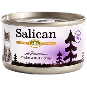 貓罐頭-貓濕糧-Salican-鮮雞肉-牛肉貓罐頭-清湯-85g-Salican-寵物用品速遞