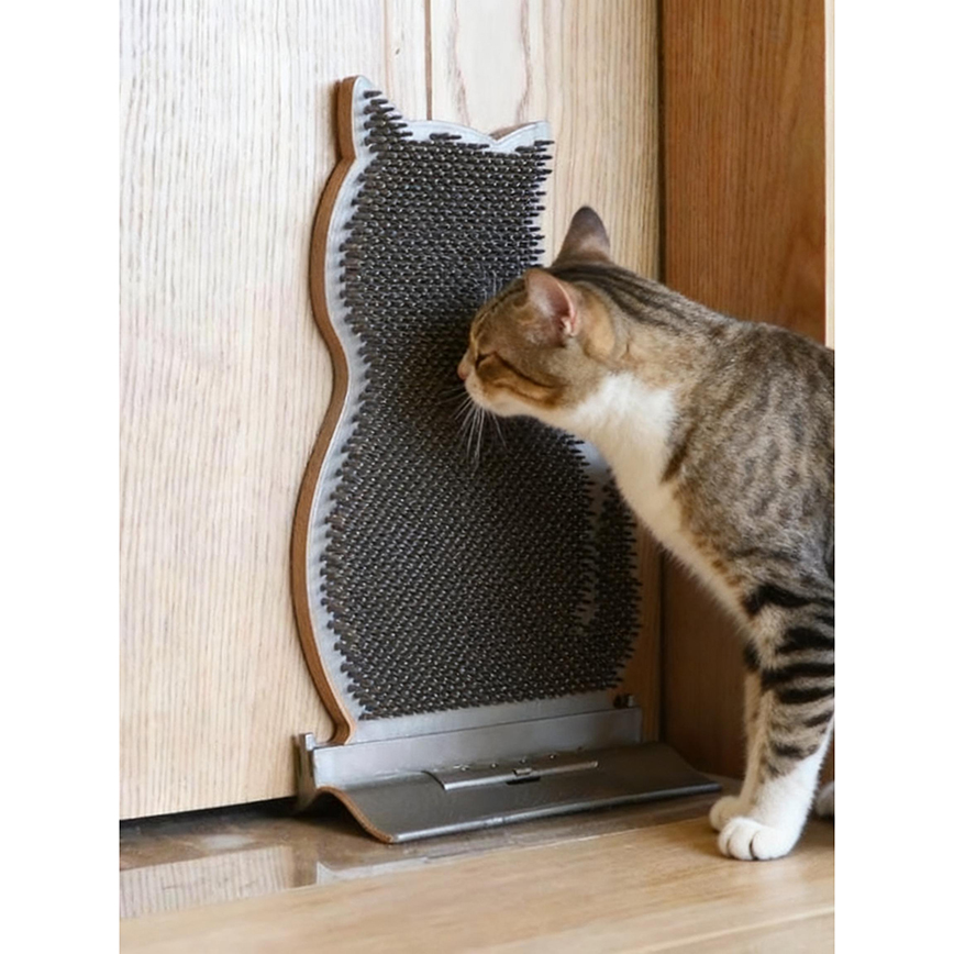 【富貴貓砂 水晶貓砂 換購品】貓貓舒爽不求人 用具嚴選 按摩牆角梳毛器 貓型 (顏色隨機)