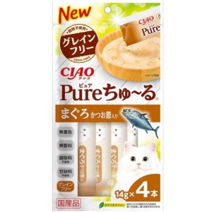 貓小食-日本CIAO肉泥餐包-Churu-Pure-無添加三文魚鰹魚味-56g-SC-330-CIAO-INABA-寵物用品速遞
