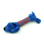 Billipets 狗玩具 長粗綿繩發聲玩具 蠟腸狗 藍色 28cm (NS-12168 BLUE) 狗玩具 Billipets 寵物用品速遞
