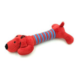Billipets 狗玩具 長粗綿繩發聲玩具 蠟腸狗 紅色 28cm (NS-12168 RED) 狗玩具 Billipets 寵物用品速遞