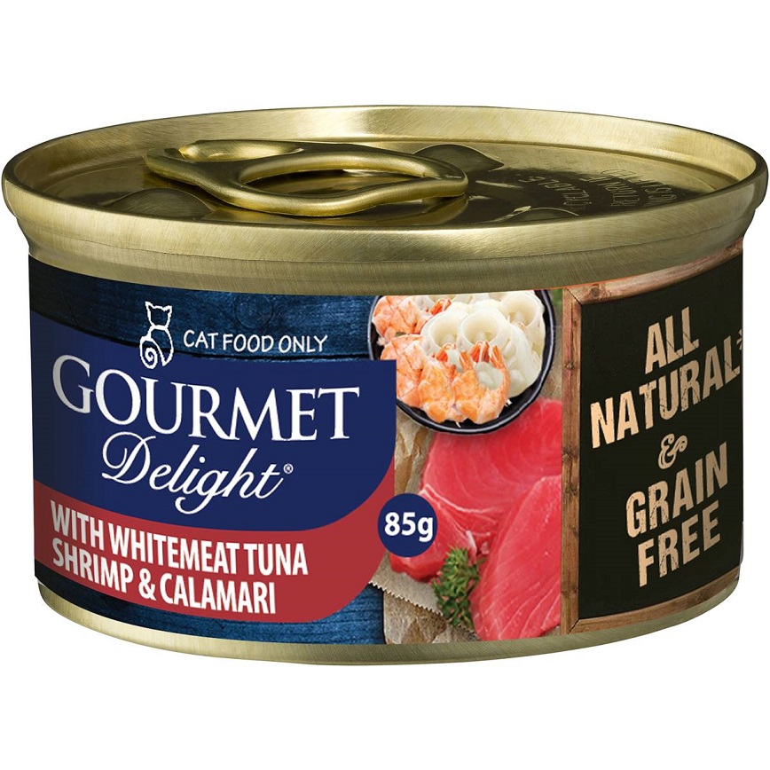 BLUE BAY Gourmet Delight - Whitemeat Tuna, Shrimp & Calamari 85g