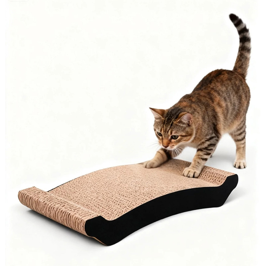 【富貴貓砂 水晶貓砂 換購品】瓦楞紙貓抓板 玩具嚴選 黑邊兜形