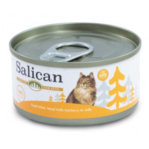 Salican-白肉吞拿魚鳀魚啫喱貓罐頭-85g-橙-001972-Salican-寵物用品速遞