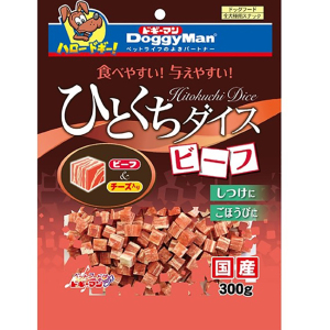 狗小食-日本DoggyMan-日本國產狗狗小食-骰仔牛肉方粒-300g-DoggyMan-寵物用品速遞
