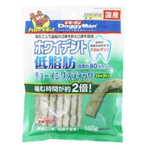 狗小食-日本DoggyMan-日本國產香草低脂潔齒磨牙棒-香草味-160g-DoggyMan-寵物用品速遞