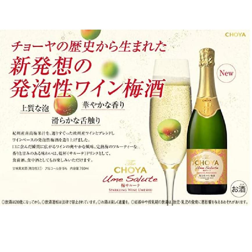 CHOYA 梅酒 蝶矢 德國製 Ume Salute Sparkling 氣泡梅酒 香檳梅酒 有氣梅酒 750ml (圖片3)