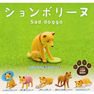 主人生活用品雜貨-日本直送-狗公仔擺設-憂鬱的秋田犬-一套六隻-狗狗精品-寵物用品速遞