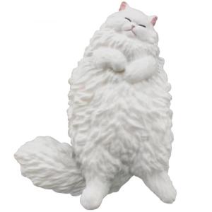 主人生活用品雜貨-日本直送-貓公仔擺設-露肚皮睡覺的長毛白貓-一枚入-貓咪精品-寵物用品速遞