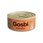 Gosbi Fresko 無穀物貓罐頭 成貓配方 吞拿魚,三文魚及木瓜 70g (GFTSP70) 貓罐頭 貓濕糧 Gosbi 寵物用品速遞