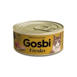 Gosbi Fresko 無穀物貓罐頭 成貓配方 吞拿魚及果凍三文魚 70g (GFTS70) 貓罐頭 貓濕糧 Gosbi 寵物用品速遞
