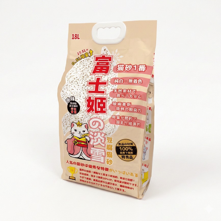 富士姬之淡雪 3.0 天然淨白豆乳 豆腐貓砂 原味 18L - 原裝行貨 (新舊包裝隨機發貨) (圖片3)