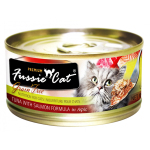 Fussie Cat高竇貓 純天然貓罐頭 黑鑽 吞拿魚+三文魚 Tuna with Salmon Formula in Aspic 80g (紅) (FU-GRC) 貓罐頭 貓濕糧 Fussie Cat 高竇貓 寵物用品速遞