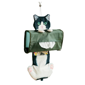 主人生活用品雜貨-日本FELISIMO-貓咪紙巾盒套-901-黑白貓-貓咪精品-寵物用品速遞