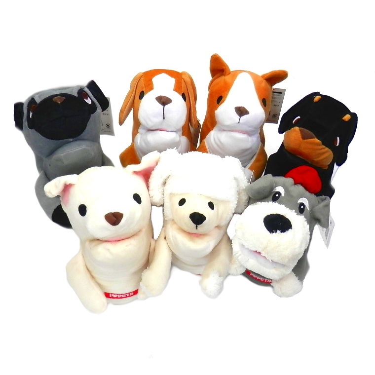 日本Bonbi ILOVEPETS Animal Mitten LoveDog 狗狗手偶玩具 臘腸狗(黑) 一個入 (圖片5)