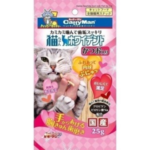 貓小食-日本CattyMan-貓小食-白色潔齒條-鰹魚味-25g-CattyMan-寵物用品速遞
