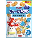 CIAO 貓零食 日本零食粒 雞肉及金槍魚味 12g 15袋入(淺藍) (CS-176) 貓零食 寵物零食 CIAO INABA 貓零食 寵物零食 寵物用品速遞