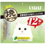 日本INABA燒鰹魚條 高齡貓用正宗烤鰹魚味 12本入 (QSC-28) (綠) 貓小食 CIAO INABA 貓零食 寵物用品速遞