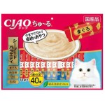 CIAO 貓零食 日本肉泥餐包 金槍魚混合海鮮味 14g 40本入(淺藍) (SC-187) 貓零食 寵物零食 CIAO INABA 貓零食 寵物零食 寵物用品速遞