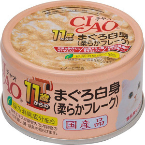 貓罐頭-貓濕糧-CIAO-日本貓罐頭-肉泥貓罐頭-11歲以上-白身金槍魚-75g-肉-M-41-CIAO-INABA-寵物用品速遞