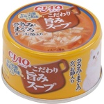 CIAO 日本貓罐頭 旨みスープ 雞肉+金槍魚+鰹節 80g (啡) (A-182) 貓罐頭 貓濕糧 CIAO INABA 寵物用品速遞