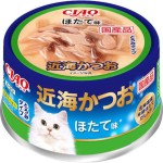CIAO 日本貓罐頭 近海 鰹魚+扇貝 80g (A-93) 貓罐頭 貓濕糧 CIAO INABA 寵物用品速遞