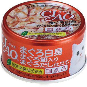 貓罐頭-貓濕糧-CIAO-日本貓罐頭-白身金槍魚及金槍魚節-85g-紅-A-87-CIAO-INABA-寵物用品速遞