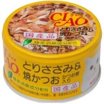 貓罐頭-貓濕糧-CIAO-日本貓罐頭-雞肉及燒鰹魚及鰹節-85g-黃-C-54-CIAO-INABA-寵物用品速遞