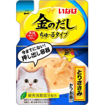 日本INABA 金のだし 袋裝湯包 雞肉+鰹魚 140g (IC-182) (藍) 貓罐頭 貓濕糧 CIAO INABA 寵物用品速遞