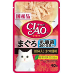CIAO 貓濕糧 日本貓濕糧包 乳酸菌 金槍魚+雞肉+鰹魚 40g (紅粉) (IC-301) 貓罐頭 貓濕糧 CIAO INABA 寵物用品速遞