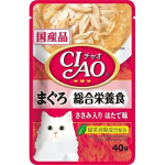 CIAO 貓濕糧 日本綜合營養軟包系列 金槍魚+雞肉+扇貝 40g (紅粉) (IC-303) 貓罐頭 貓濕糧 CIAO INABA 寵物用品速遞