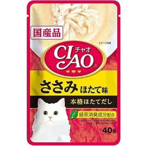貓罐頭-貓濕糧-CIAO-貓濕糧-日本貓濕糧包-雞肉-扇貝-40g-紅黃-IC-205-CIAO-INABA-寵物用品速遞