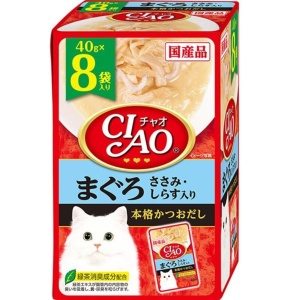 貓罐頭-貓濕糧-日本CIAO-貓濕糧包-金槍魚-雞肉-白飯魚-40g-8袋入-淺藍-IC-382-CIAO-INABA-寵物用品速遞