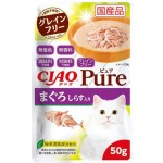 CIAO 貓濕糧 日本 Pure 貓濕糧包 金槍魚+白飯魚 50g (紫) (IC-377) (TBS) 貓罐頭 貓濕糧 CIAO INABA 寵物用品速遞